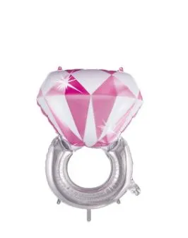 بالونة هيليوم شكل خاتم زواج و دبلة خطوبة لون روز جولد وفضي