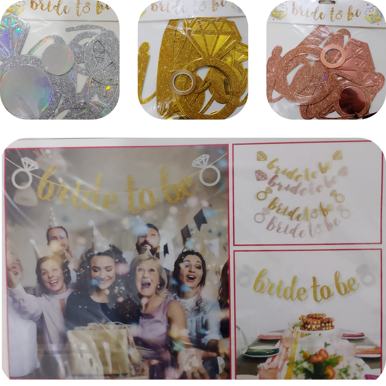 بانر عيد ذكري الزواج برونز اللوان متعددة