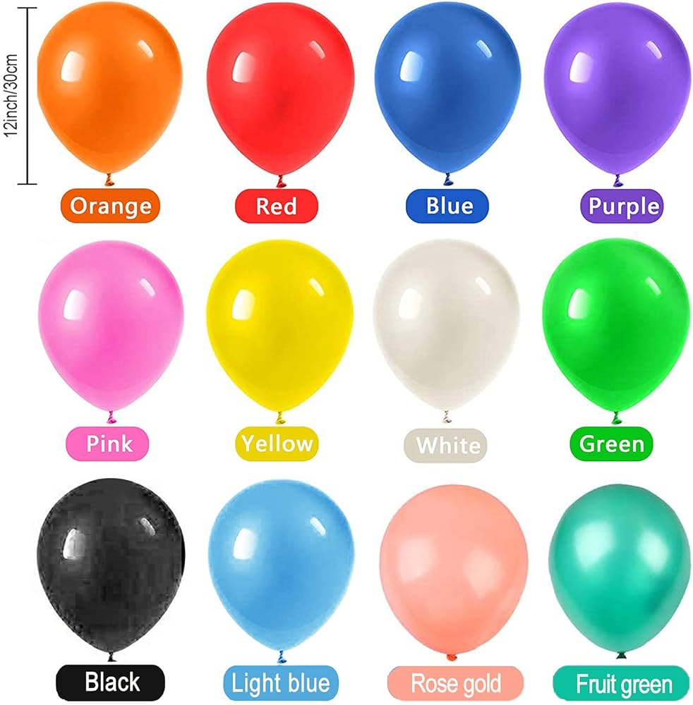 بالونات لاتكس مطاط لون واحد 100 بالونة