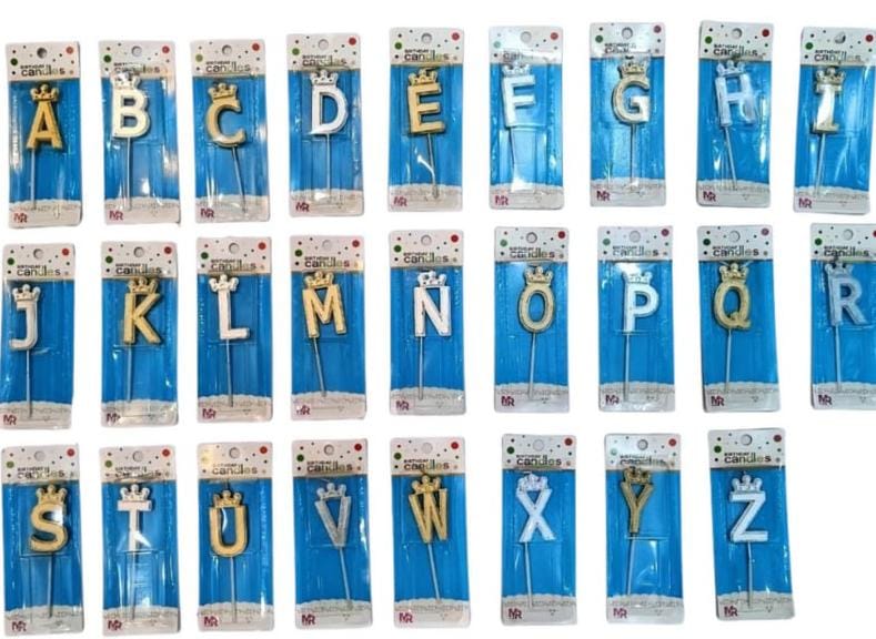 شمع حروف لون ذهبي