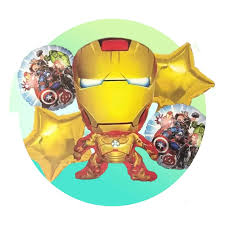مجموعة بالونات فويل هيليوم شكل ايرون مان الرجل الحديدي 5 قطع