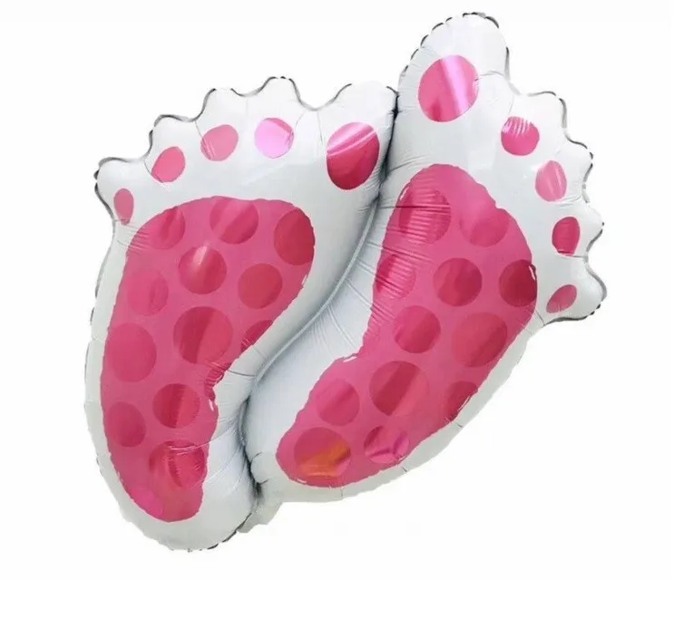 بالون فويل هيليوم شكل قدم لمناسبة سبوع بنت