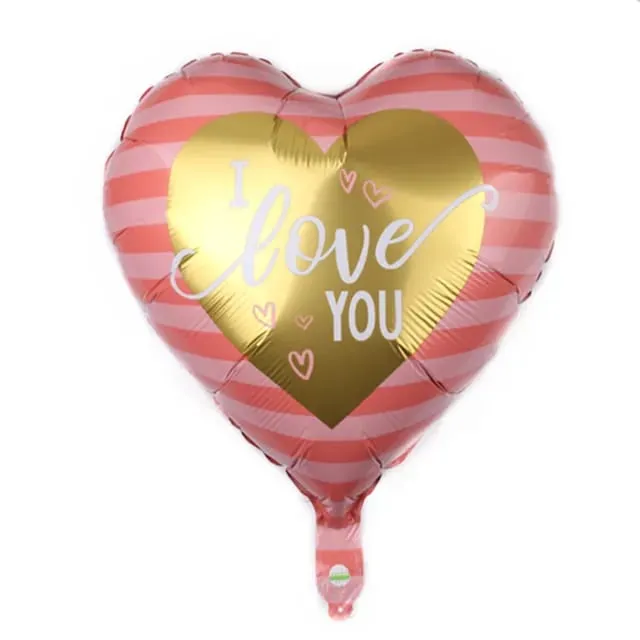 بالونة قلب ذهبي وبينك